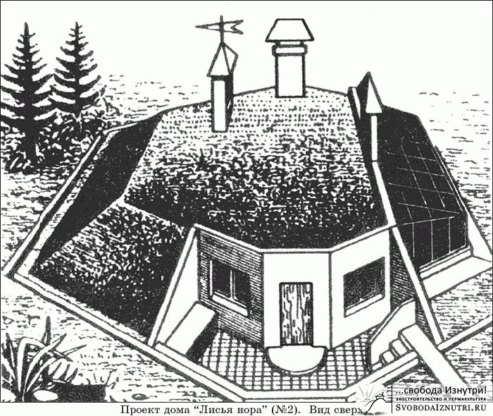 «Лисья нора». Проект обвалованного дома хрен знает каких годов (70-80)